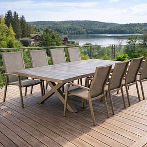 Orlando utebord klinkers/aluminium 202-262 cm – Utemöbler | Möbelrondellen Mora