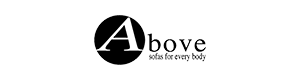 Logo with a black circle featuring a large white letter A intersecting it, followed by the text bove and the tagline socks for every body beneath.